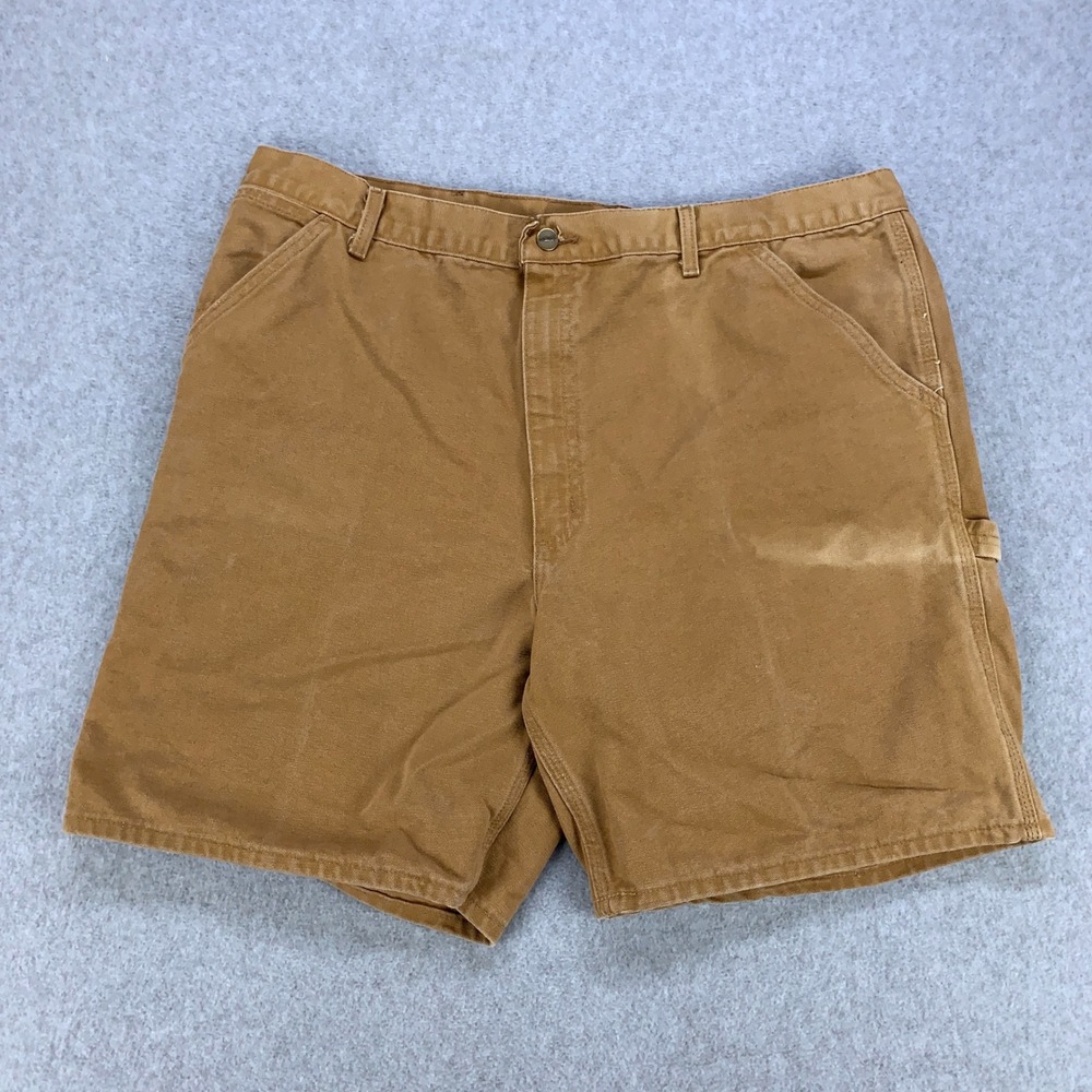Carhartt Carpenter Shorts Mens 42 Tan Vintage Canvas Workwear WU1906 USA Made
